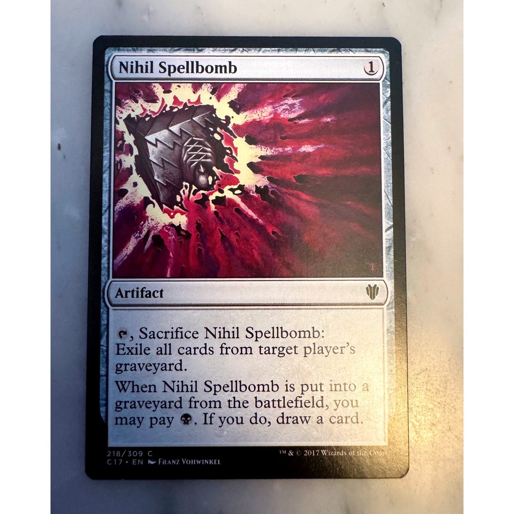Magic The Gathering Nihil Spellbomb C17 Artifact Card NM Near Mint MTG Commander